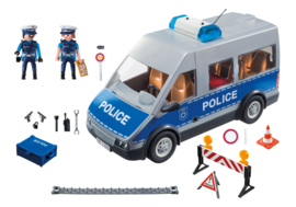 Playmobil 9236 - Politie interventiewagen met wegversperring met zwaailichten & sirene