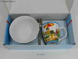 Playmobil Geschenkset 2018 - City Life Breakfast set met porseleinen muesli schaal & mok, en zilveren lepel