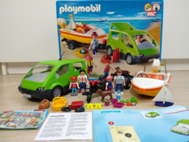 Playmobil 4144 - Familie auto met boot, 2eHands met doos