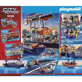 Playmobil 70769 - Groot containerschip met douaneboot