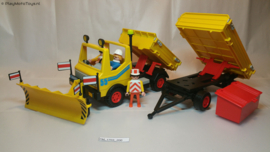 Playmobil 3454 - Sneeuwploeg  / Truck met aanhanger met doos, 2ehands (A)