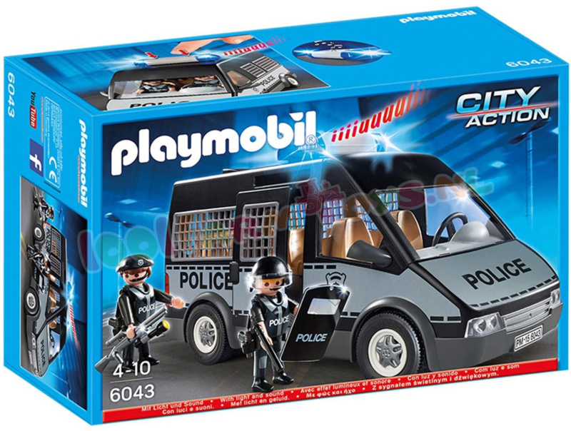 Glans tijdschrift radioactiviteit Playmobil 6043 | Politie Mobiele eenheid bus | Police