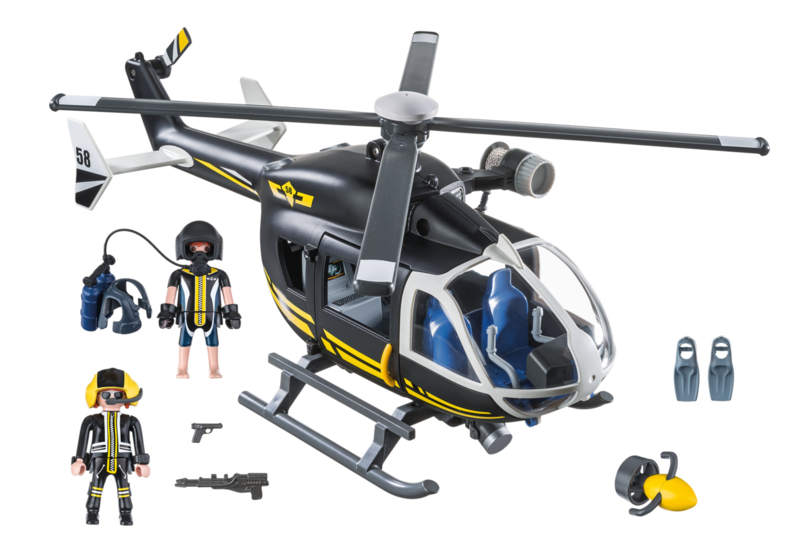 isolatie Bemiddelaar stereo Playmobil 9363 | Zwarte SIE helikopter met duiker
