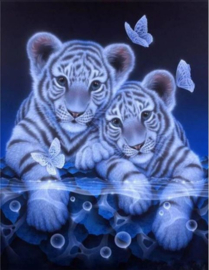 Full Diamond Painting tijgerwelpen 30 x 40 cm