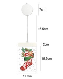 Kerstsok met ledlichtjes 11 x 15 cm