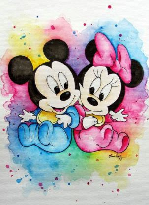 maart gangpad vacature Full diamond painting Baby Minnie & Mickey Mouse 25 x 30 cm of 30 x 40 cm |  Kids | Lisas JDP