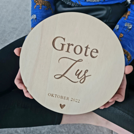 Houten Bord | Ik word grote zus (groot)