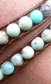 Wrap armband met leer BOHO H026