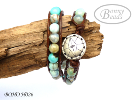 Wrap armband met leer BOHO H026