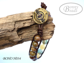 Armband met leer BOHO H034