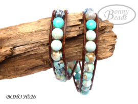 Wrap armband met leer BOHO H026