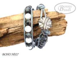 Wrap armband met leer BOHO H027