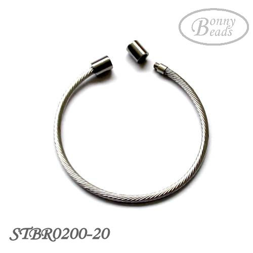 Stainless steel armband, 20cm, met schroefdraad STBR0200-020