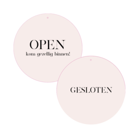Open & Gesloten Bordje Etalage  | Roze