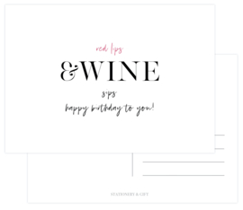 Red lips & wine sips.. HAPPY BIRTHDAY! per 6 stuks