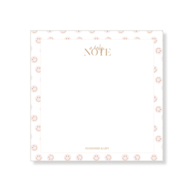 Mini notes | Smiley | White & Pink per 6 stuks