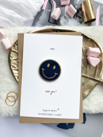 Pin Smile | Voor jou! | Zwart per 6 stuks 