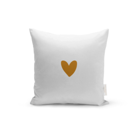 Pretty Pillow 50 x 50 cm | White & a Heart of Gold