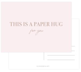 This is a paper HUG  met rose goudfolie per 6 stuks
