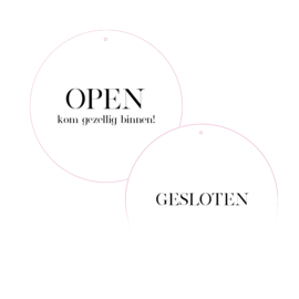 Open & Gesloten Bordje Etalage  | Zwart & Wit