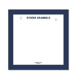 Notitieblok | 15 x 15 cm | Stoere krabbels | Per 6 stuks