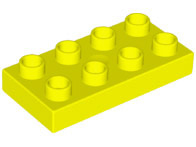 Lego Duplo bouwplaat 2x4  x 1/2 neon geel 40666 nieuw