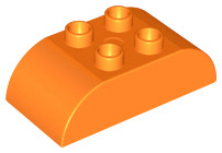 Lego Duplo blokken : 2x4 met gebogen bovenkant oranje