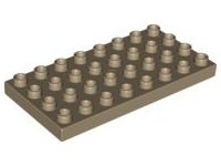 Duplo bouwplaat 4x8 donker beige