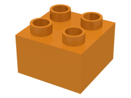 Duplo blokken 2x2 - bouwsteen earth orange
