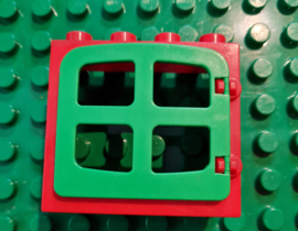 Raam frame rood met groen raampje