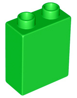 Duplo blokken bouwstenen 1x2x2 lichtgroen