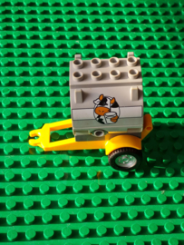 Lego Duplo aanhanger met melktank grijs
