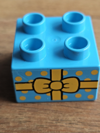 Lego Duplo blokje medium azure met cadeau patroon b-keuze