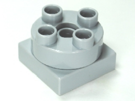 Lego Duplo Draaischijf grijs 2x2 ronde bovenkant