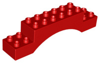 Lego Duplo blokken : 2x10 duplo blokje boog rood