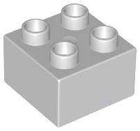 Duplo blokken 2x2 - bouwstenen licht blauwachtig grijs