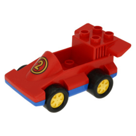 Lego Duplo Formule 1 auto rood met gele 2 duploracer01