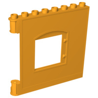 Lego Duplo Muur deel met raam opening licht oranje aansluitbaar links 53916