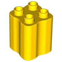 Duplo blok 2x2x2 met inkepingen 31061 geel