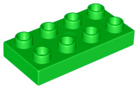 Lego Duplo bouwplaat 2x4 x 1/2 licht groen