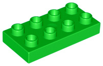 Duplo bouwplaat 2x4 x 1/2 licht groen nieuw