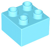 Duplo blokken 2x2 - bouwsteen medium azure nieuw