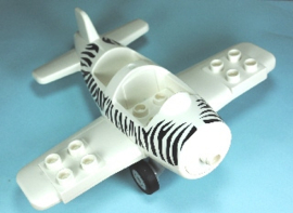 Lego Duplo vliegtuig met zebra patroon