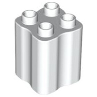 Lego Duplo blok 2x2x2 met inkepingen  wit 31061