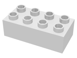 Lego Duplo blokken 2x4  - bouwstenen wit