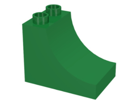 Lego Duplo blokken : 2x3x2 met curve groen