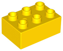 Duplo blokken : 2x3 duplo blokje geel
