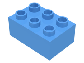 Duplo blokken : 2x3 duplo blokje lichtblauw