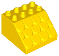 Duplo blok 4x2x2 dak patroon met dakpannen geel nieuw 18814