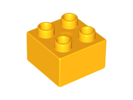 Lego Duplo blokken 2x2 - bouwstenen Licht Oranje 3437